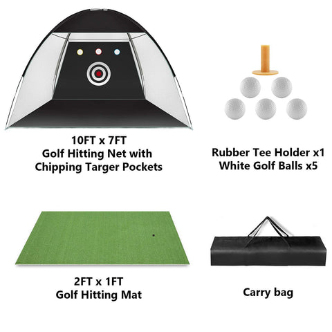 Lesmart 10x7ft Golf Hitting Training Aids Nets with Target Set