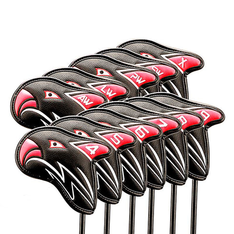 Lesmart 11Pcs Eagle Leather Golf Iron Head Covers Set