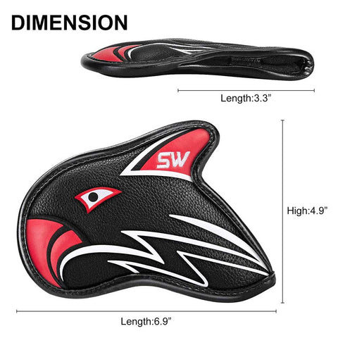 Lesmart 11Pcs Eagle Leather Golf Iron Head Covers Set