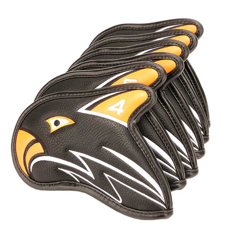 Lesmart 11Pcs Eagle Leather Golf Iron Head Covers Set