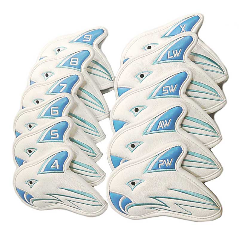 Lesmart 11Pcs Eagle Leather Golf Iron Head Covers Set