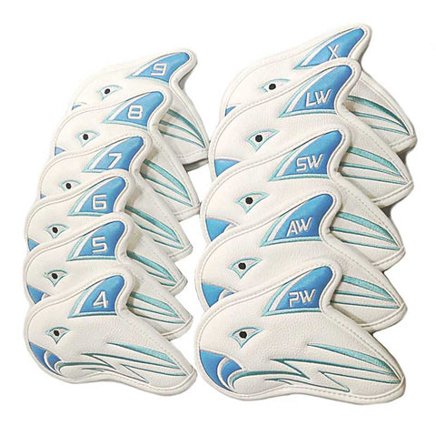 Lesmart 11Pcs Eagle Leather Golf Iron Head Covers Set