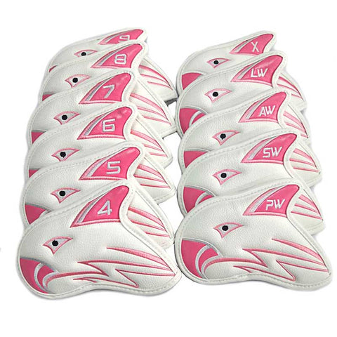 Lesmart 11Pcs Eagle Leather Golf Iron Head Covers Set