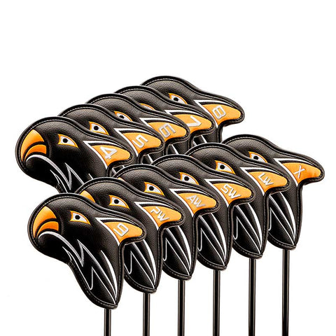 Lesmart 11Pcs Eagle Leather Golf Iron Head Covers Set