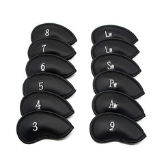 Lesmart 12pcs Thick Synthetic Leather Golf Iron Head Covers Set