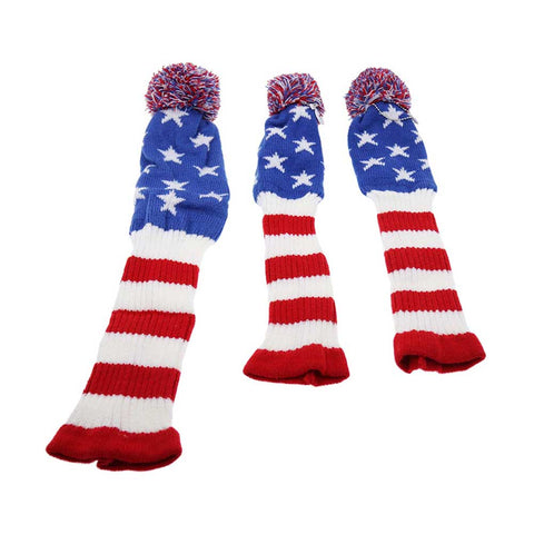 Lesmart 3 pcs/Set Golf Club Pom Knit Cover