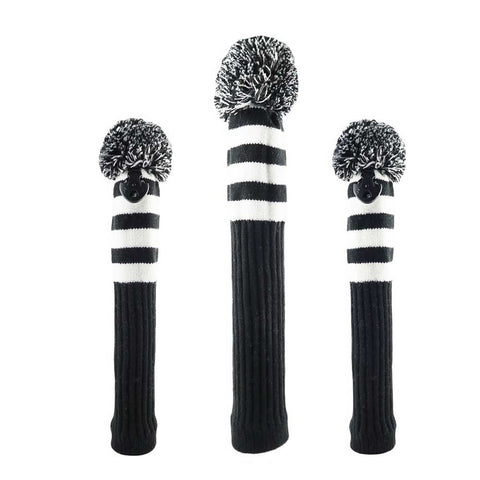 Lesmart 3 pcs/Set Golf Club Pom Knit Cover