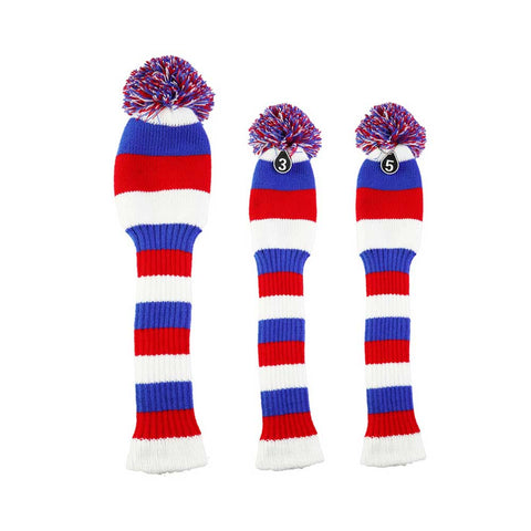 Lesmart 3 pcs/Set Golf Club Pom Knit Cover