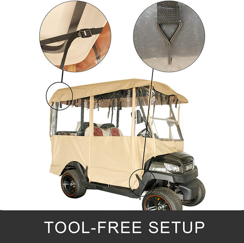 Lesmart 4 Passenger 300D Waterproof Sunproof Golf Cart Cover Roof