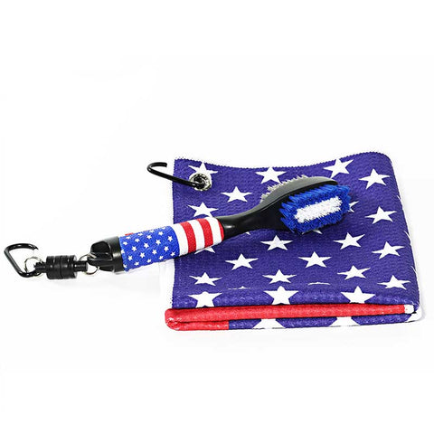 Lesmart Amercian Flag Golf Club Brush and Golf Towels