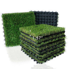 Lesmart Artificial Grass Tiles Interlocking Turf Set