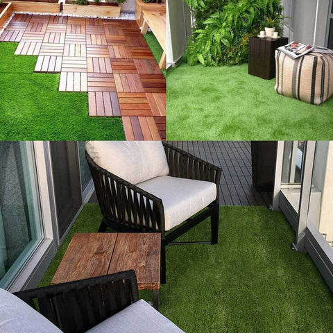 Lesmart Artificial Grass Tiles Interlocking Turf Set