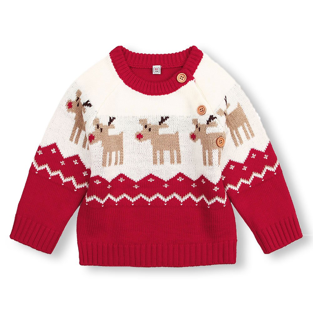 Lesmart Baby Christmas Sweater Reindeer Outfit