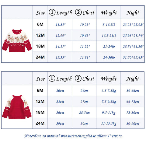 Lesmart Baby Christmas Sweater Reindeer Outfit