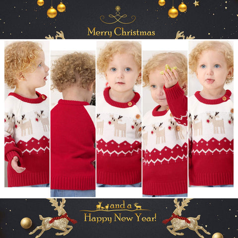 Lesmart Baby Christmas Sweater Reindeer Outfit
