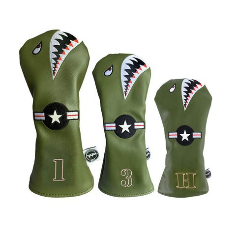 Lesmart Cartoon Shark Design Synthetic Leather Golf Head Cover