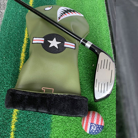 Lesmart Cartoon Shark Design Synthetic Leather Golf Head Cover
