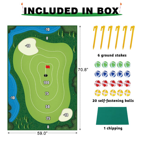 Lesmart Chipping Golf Game Mat for Adults and Family Kids