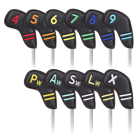 Lesmart Colorful Number Embroideried PU Golf Iron Covers