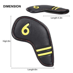 Lesmart Colorful Number Embroideried PU Golf Iron Covers