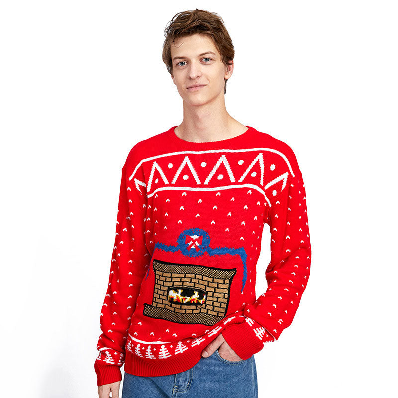 Lesmart Fireplace Ugly Christmas Sweater