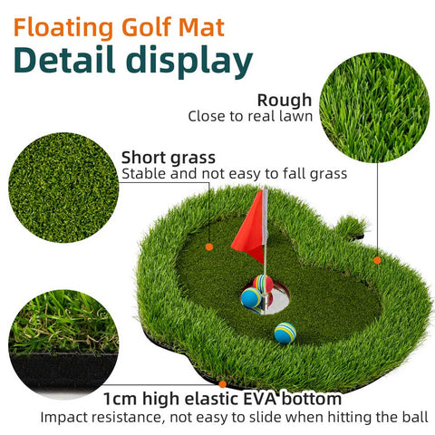 Lesmart Apple Floating Golf Green Set (31.5*28.7 inch), Perfect Golf Gift for Men Golfers