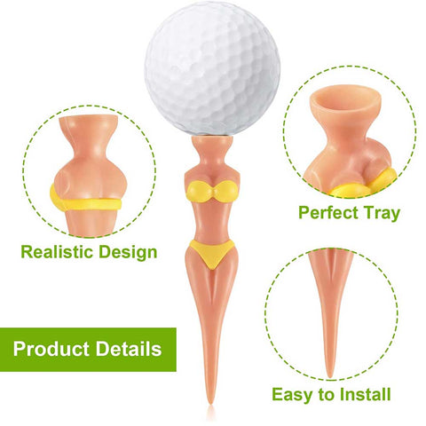 Lesmart Funny Lady Bikini Golf Tees, 76 mm/ 3 Inch (30 pcs)