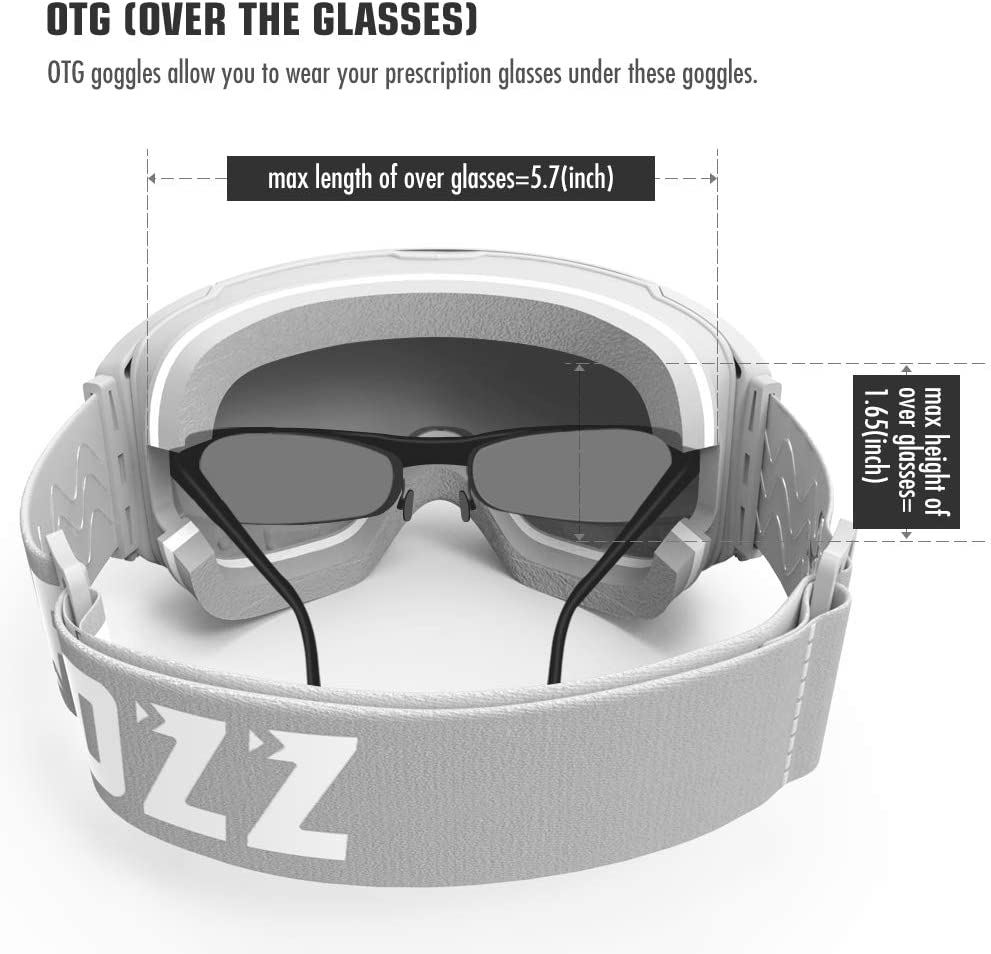 snow goggles over glasses Lesmart G2 Magnetic Snowboard/Polarized OTG UV400 Skiing Goggles