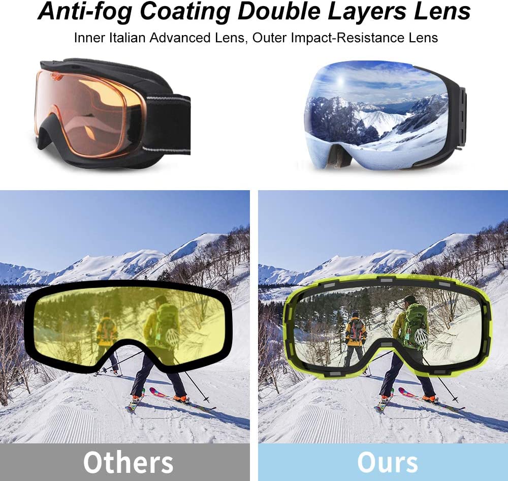 snowboard goggles polarized Lesmart G2 Magnetic Snowboard/Polarized OTG UV400 Skiing Goggles
