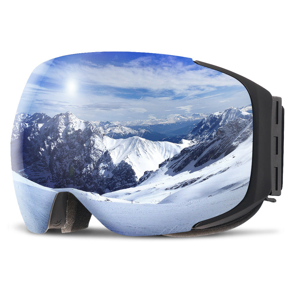ski goggles magnet Lesmart G2 Magnetic Snowboard/Polarized OTG UV400 Skiing Goggles, Black Frame/Silver Lens (Vlt 12%)