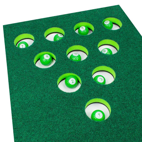 Lesmart Golf Beer Pong Game Green, Includes 2 Green Putters, 10 Golf Balls