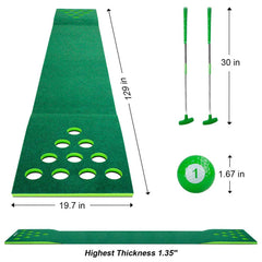 Lesmart Golf Beer Pong Game Green, Includes 2 Green Putters, 10 Golf Balls