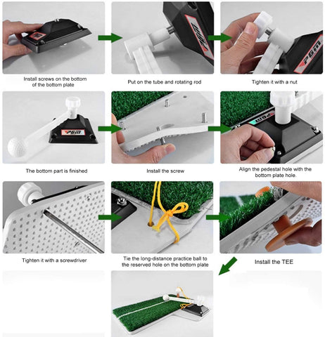 Lesmart Golf Practice Swing Mat Golf Power Trainer