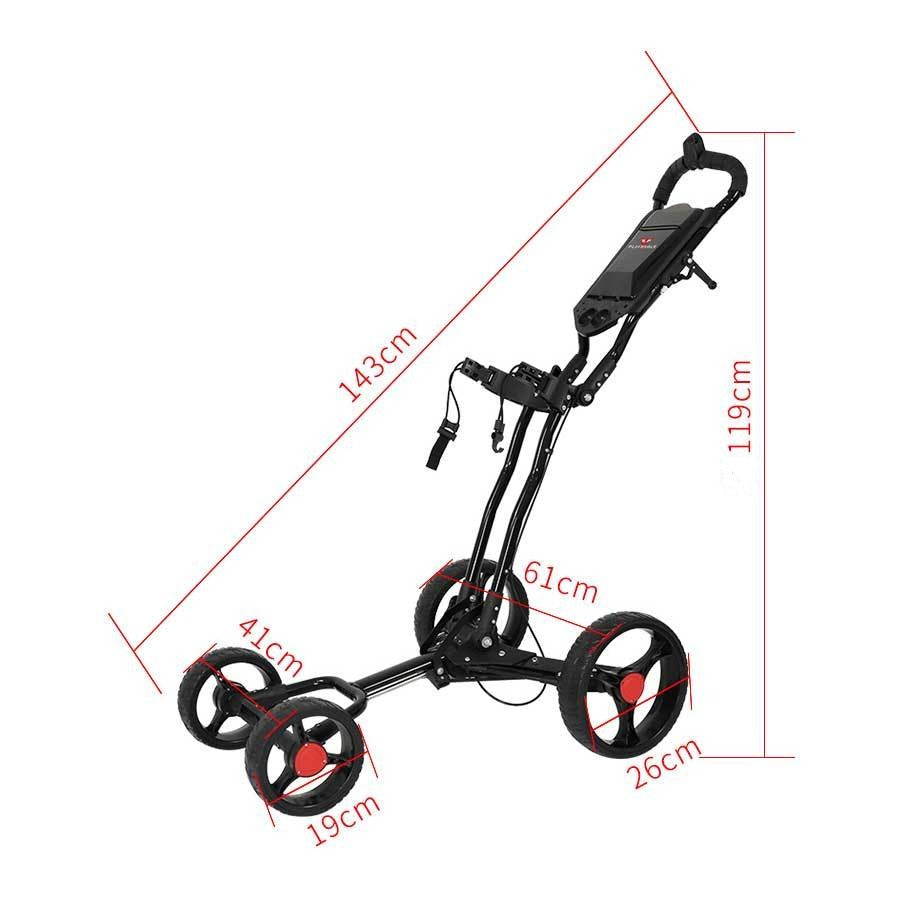 Lesmart Golf Push Cart - Ultra Lightweight & 4 Wheel Design