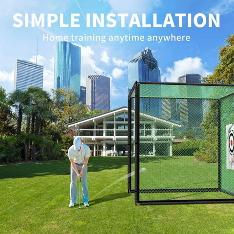 Lesmart Golf Steel Metal Golf Net Cage with Hitting Nets and Targets