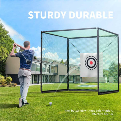 Lesmart Golf Steel Metal Golf Net Cage with Hitting Nets and Targets