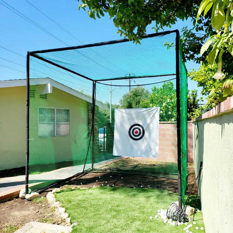 Lesmart Golf Steel Metal Golf Net Cage with Hitting Nets and Targets