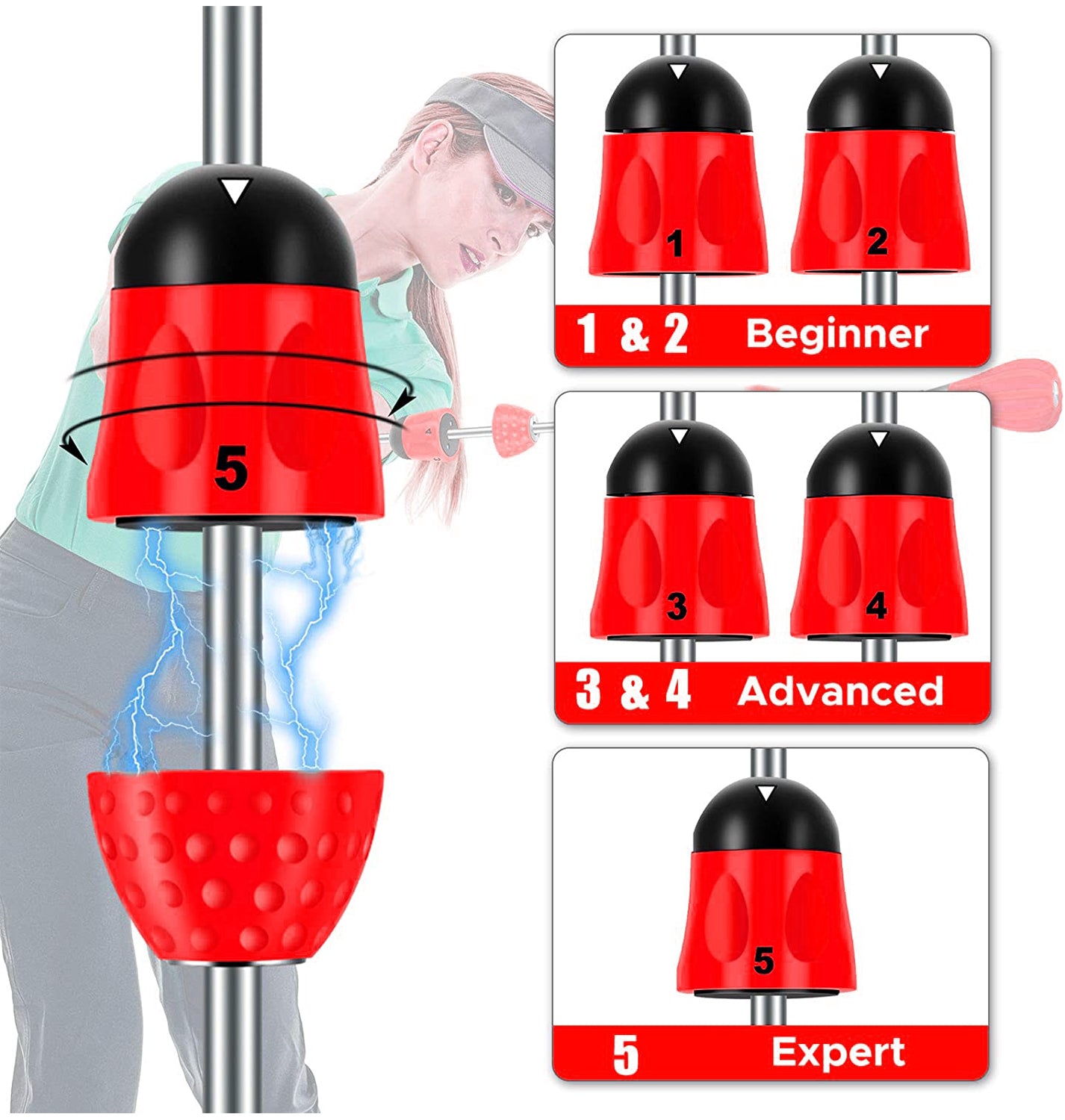 Lesmart Golf Swing Trainer Aid &Unique Adjustable Magnetic Separation Structure