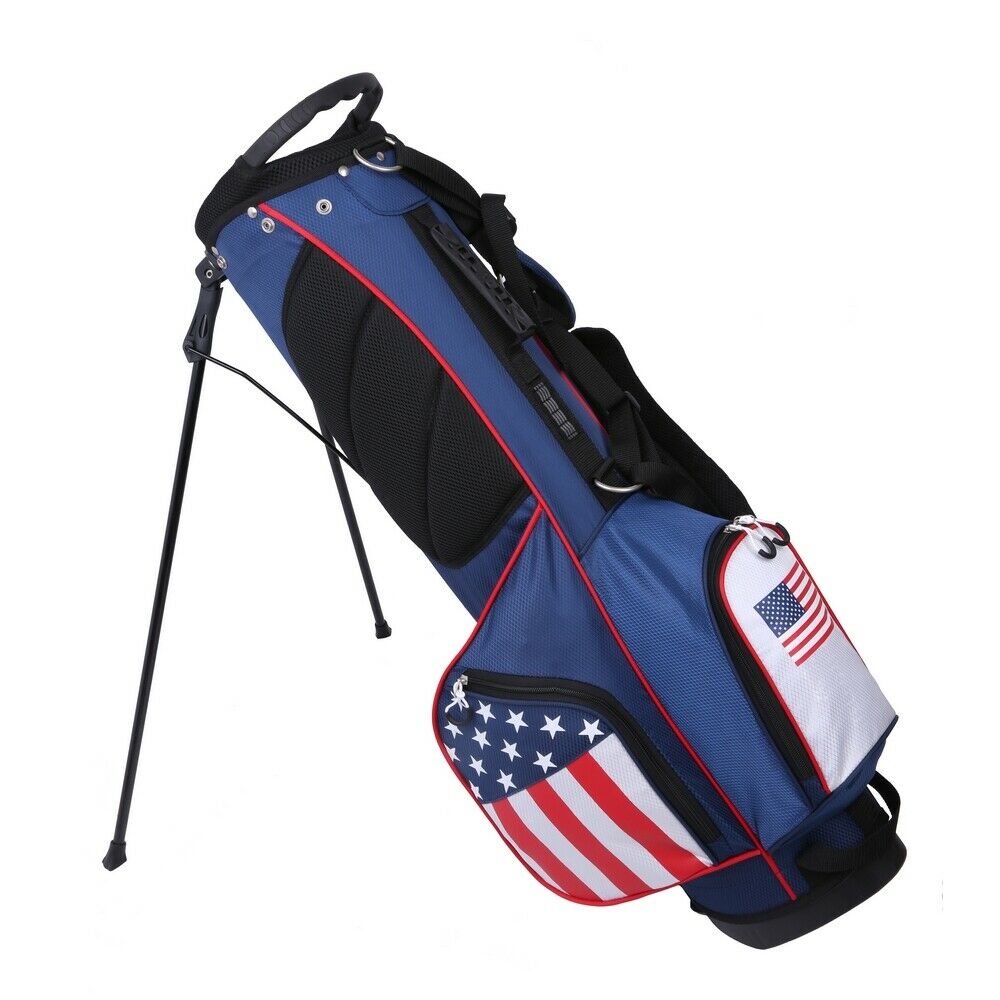 Lesmart Golf USA Flag 7 Lightweight Golf Stand Bag with Dual Straps