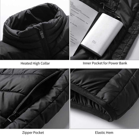 Lesmart Heated Vest for Men, USB Charging 13 Heating Panels
