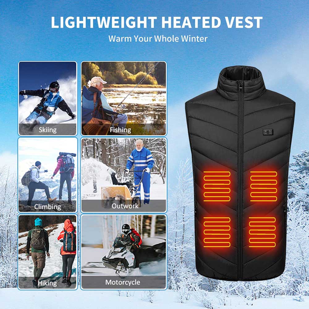 Lesmart Heated Vest for Men, USB Charging 11 Heating Panels