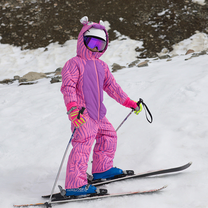 Pink snowboard/ski store one piece suit