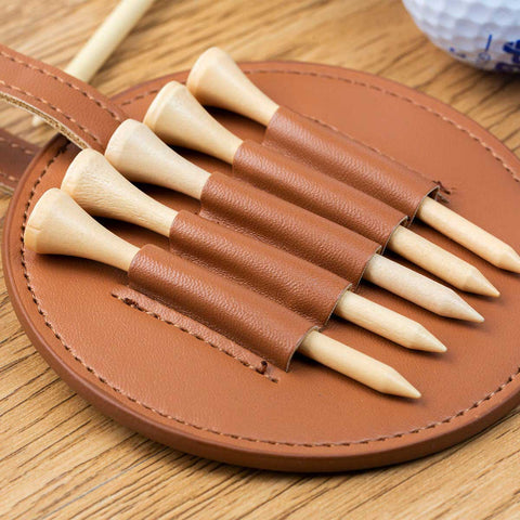 Lesmart Luxury Leather Golf Tee Holder for Belt