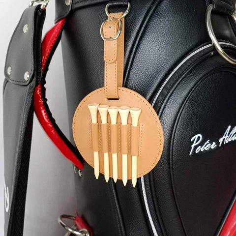 Lesmart Luxury Leather Golf Tee Holder for Belt