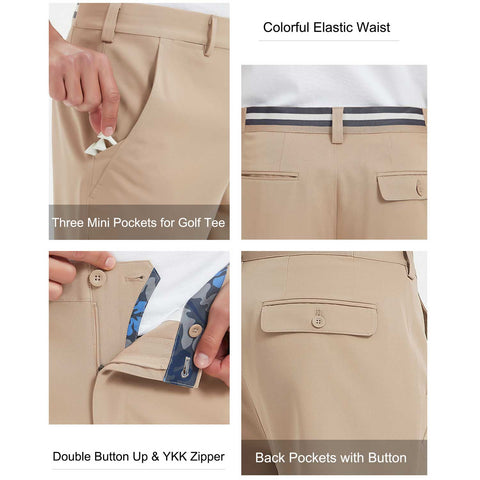 Lesmart Men's Dry Fit Golf Stretch Shorts with Pockets