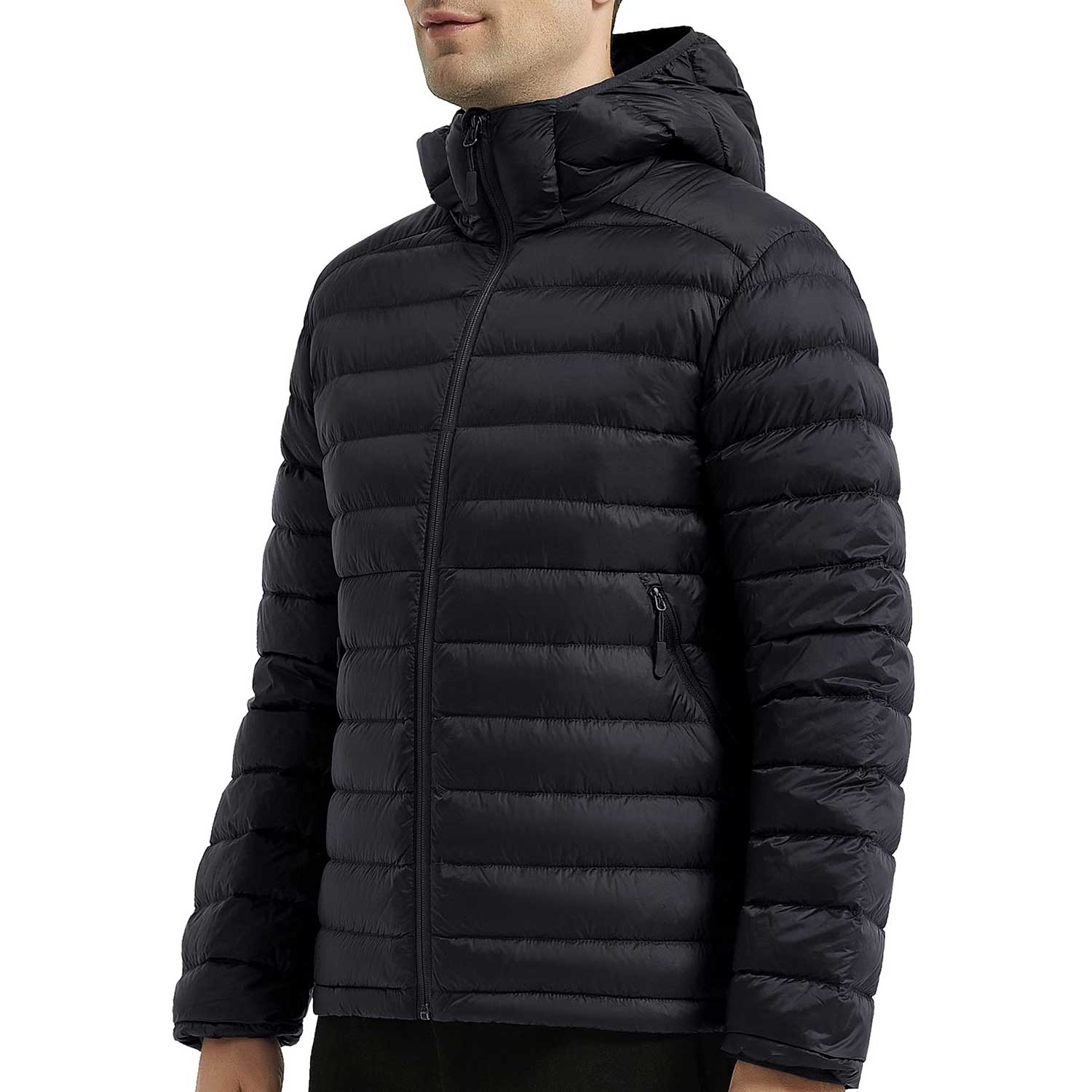 Men's Black Puffer Jacket | Men's Padding Jacket | Lesmart Lightweight ...