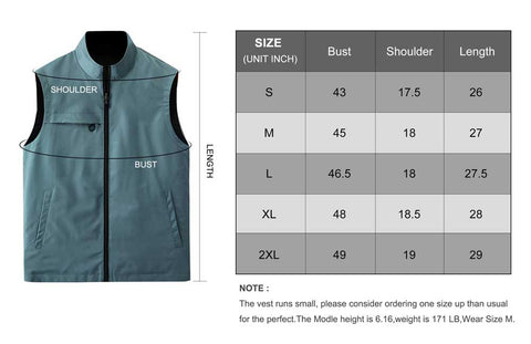 Lesmart Men's Lightweight Reversible Golf Vest