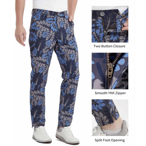 Lesmart Men's Stretch Tech Printed Golf Pants