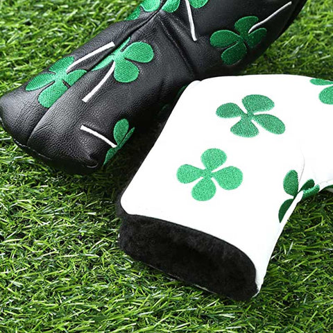 Lesmart PU Leather Lucky Clover Golf Putter Head Covers