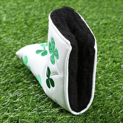Lesmart PU Leather Lucky Clover Golf Putter Head Covers